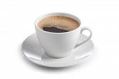 foto of break  - cup of coffee on white background - JPG 