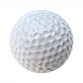 stock photo of golf  - white golf ball isolated on white background - JPG 
