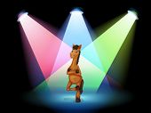 stock photo of horse  - Illustration of a horse standing at the stage - JPG 