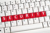 foto of security  - Security word on white keyboard - JPG 