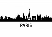 image of france  - detailed vector skyline of Paris in France - JPG 
