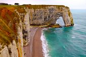 stock photo of france  - Cliffs of Etretat - JPG 