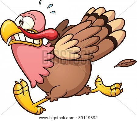 Running+Turkey+Clip+Art Running cartoon turkey. Vector clip art illustration with simple ...
