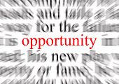picture of business concept  - blurred text with a focus on opportunity - JPG 