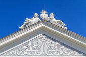 stock photo of portal  - Top of Baroque Portal at Herzogenburg Monastery Park Austria - JPG 