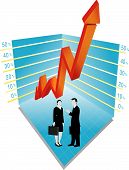 picture of business people  - Vector illustration for graph and business people isolated on white background - JPG 