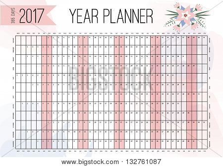 yearly planning calendar template 2017
