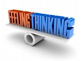 stock photo of balancing  - Feeling and Thinking balance - JPG 