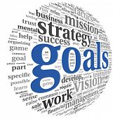 picture of business concept  - Goals in project and management concept in word tag cloud - JPG 
