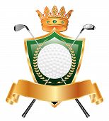 pic of golf  - vector illustration of the shield with golf ball - JPG 
