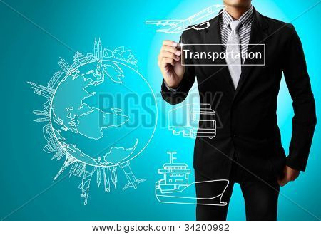 Picture or Photo of Business man drawing Transportation