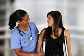 stock photo of health  - Nurse with a patient in the hospital - JPG 