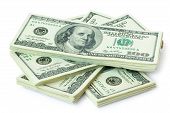pic of money  - stack of money isolated on white background - JPG 