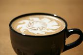image of art  - Hot Coffee AKA Latte Art photograhed in a POP ART style - JPG 