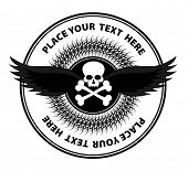 stock photo of sculling  - vector scull in template of label - JPG 