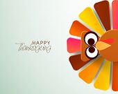 Cute colorful Turkey Bird for Happy Thanksgiving Day celebration.
