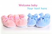 picture of fraternity  - Pink and blue baby booties - JPG 
