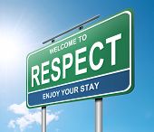 picture of respect  - Illustration depicting a roadsign with a respect concept - JPG 