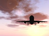 image of sunset  - Concept or conceptual black plane - JPG 