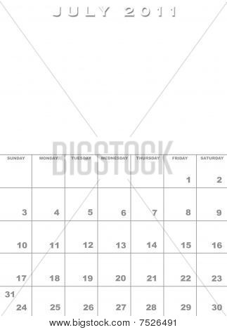 july 2011 calendar template. july 2011 calendar printable.