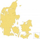 stock photo of map  - Basic vetor map of denmark - JPG 