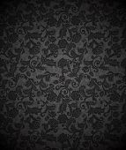 picture of black  - Damask seamless floral background pattern - JPG 