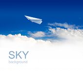 stock photo of sky  - Paper planes in blue sky - JPG 