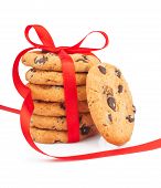 stock photo of  photo  - Stack of delicious cookies with chocolate chips  - JPG 