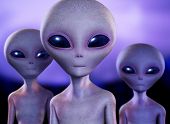 picture of humanoid  - portrait of three aliens looking at the camera - JPG 