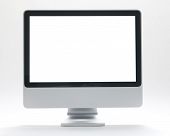 picture of computer  - Clean computer monitor with white background and screen - JPG 