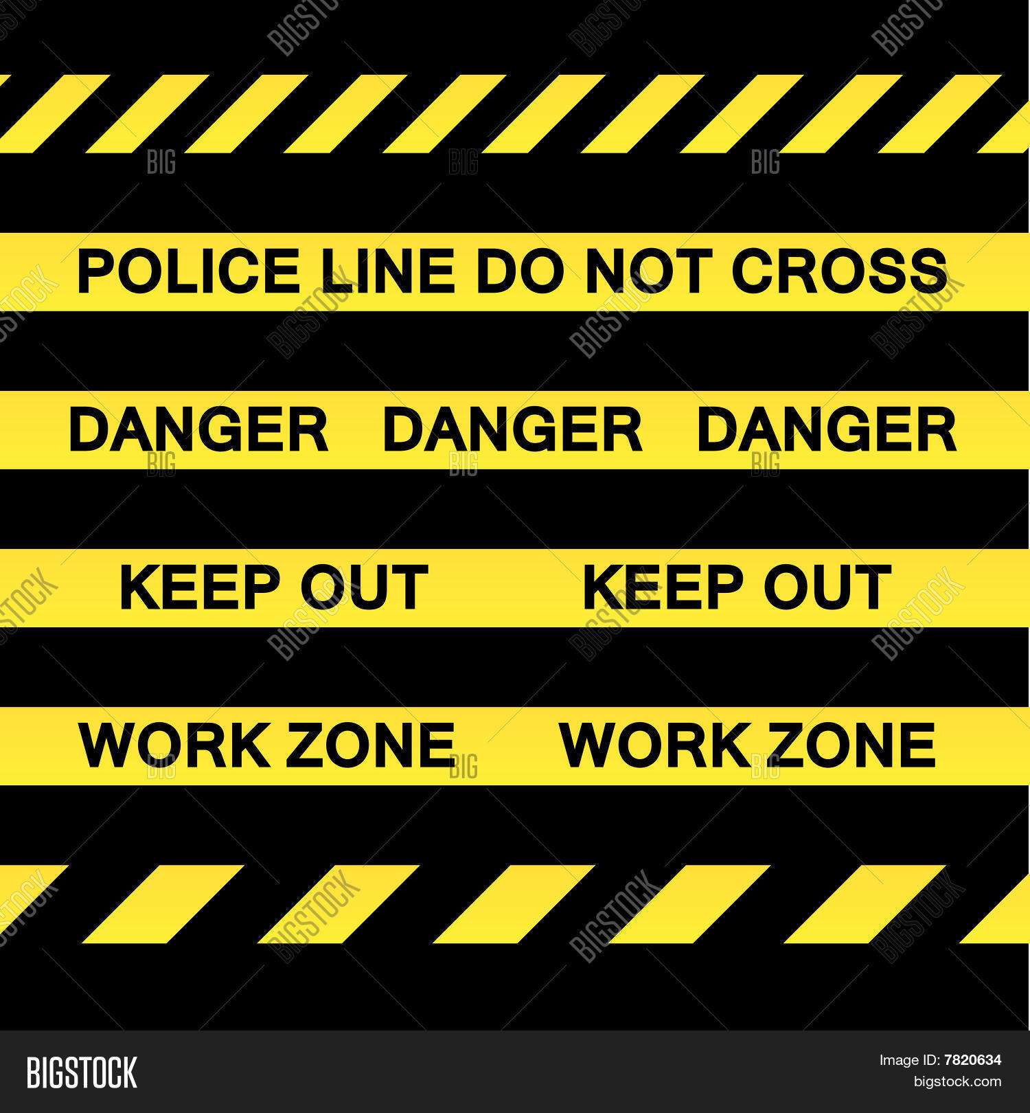 Yellow Caution Tape Strips Vector & Photo Bigstock