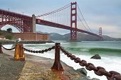 stock photo of golden gate bridge  - Image of Golden Gate Bridge in San Francisco California - JPG 