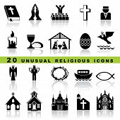 stock photo of religion  - set vector icons of christian religion sign and symbol - JPG 