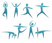 picture of fitness  - abstract human silhouettes with the fitness concept - JPG 