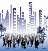 image of people  - A crowd of people for political or commercial events in the city - JPG 