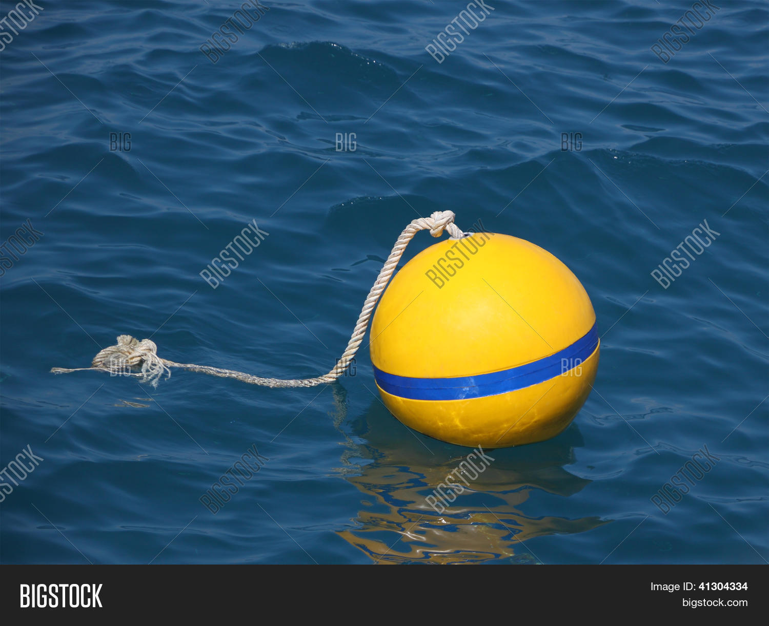 Yellow Round Buoy Floating On Blue Image & Photo Bigstock