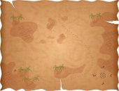 picture of map  - Pirate Treasure Map on Old Paper with X Marks the Spot - JPG 
