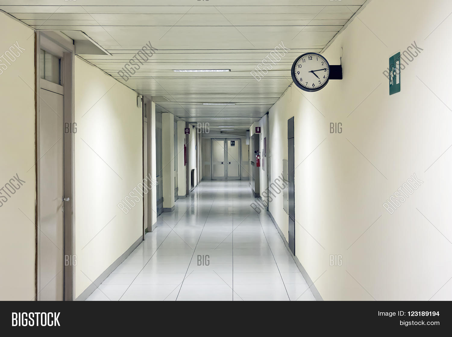 Long Hospital Corridor Side Doors Image & Photo Bigstock