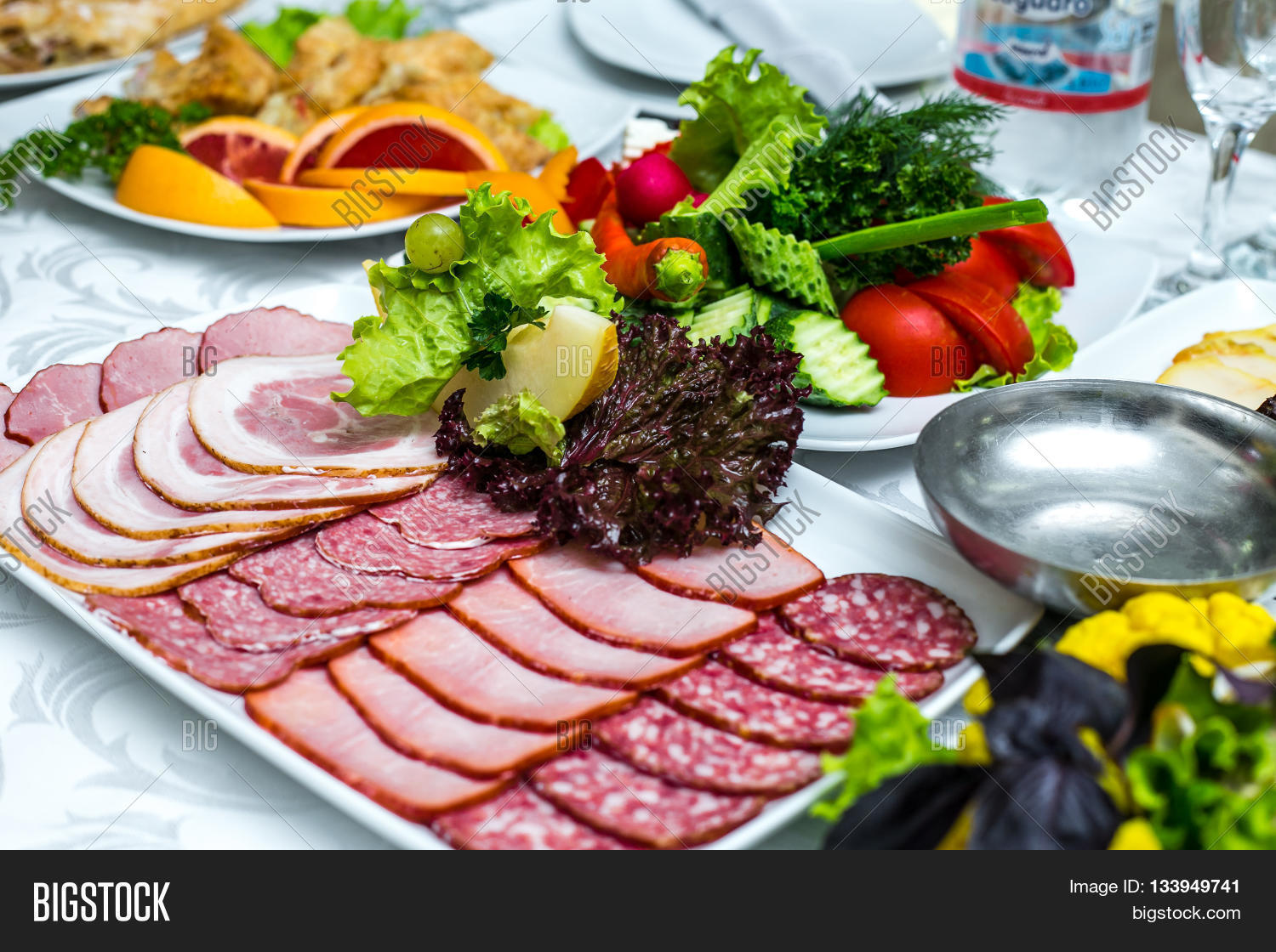 Deli Meat On Plate Salami Lunch Image & Photo Bigstock