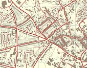 stock photo of map  - Editable vector illustration of a detailed generic street map without names - JPG 