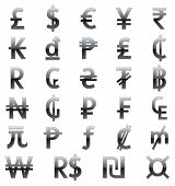 image of currency  - Set of currency symbols of the world - JPG 
