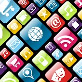 picture of internet  - Smartphone app icon set background - JPG 