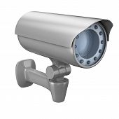 pic of security  - security camera on white background - JPG 