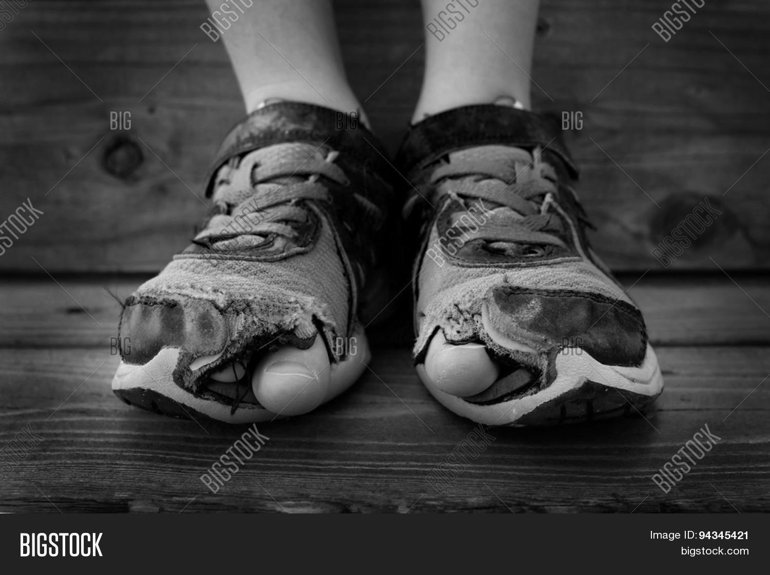 Black White Photo Shoes Holes Them Image & Photo Bigstock