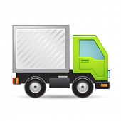picture of transportation  - Green truck - JPG 