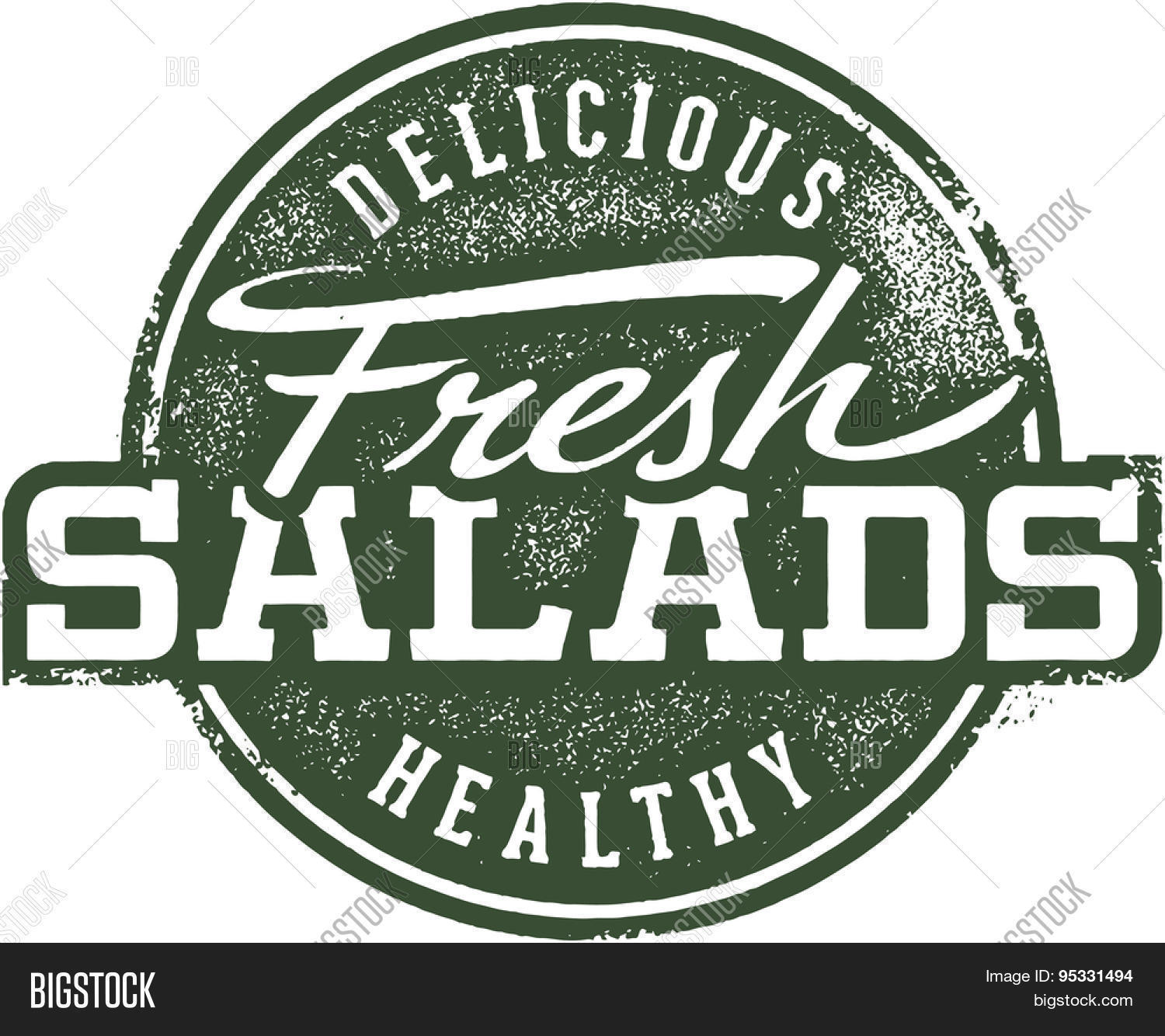 Vintage Fresh Salad Menu Sign Vector & Photo Bigstock