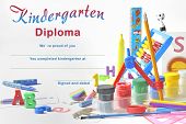 stock photo of kindergarten  - kindergarten diploma - JPG 