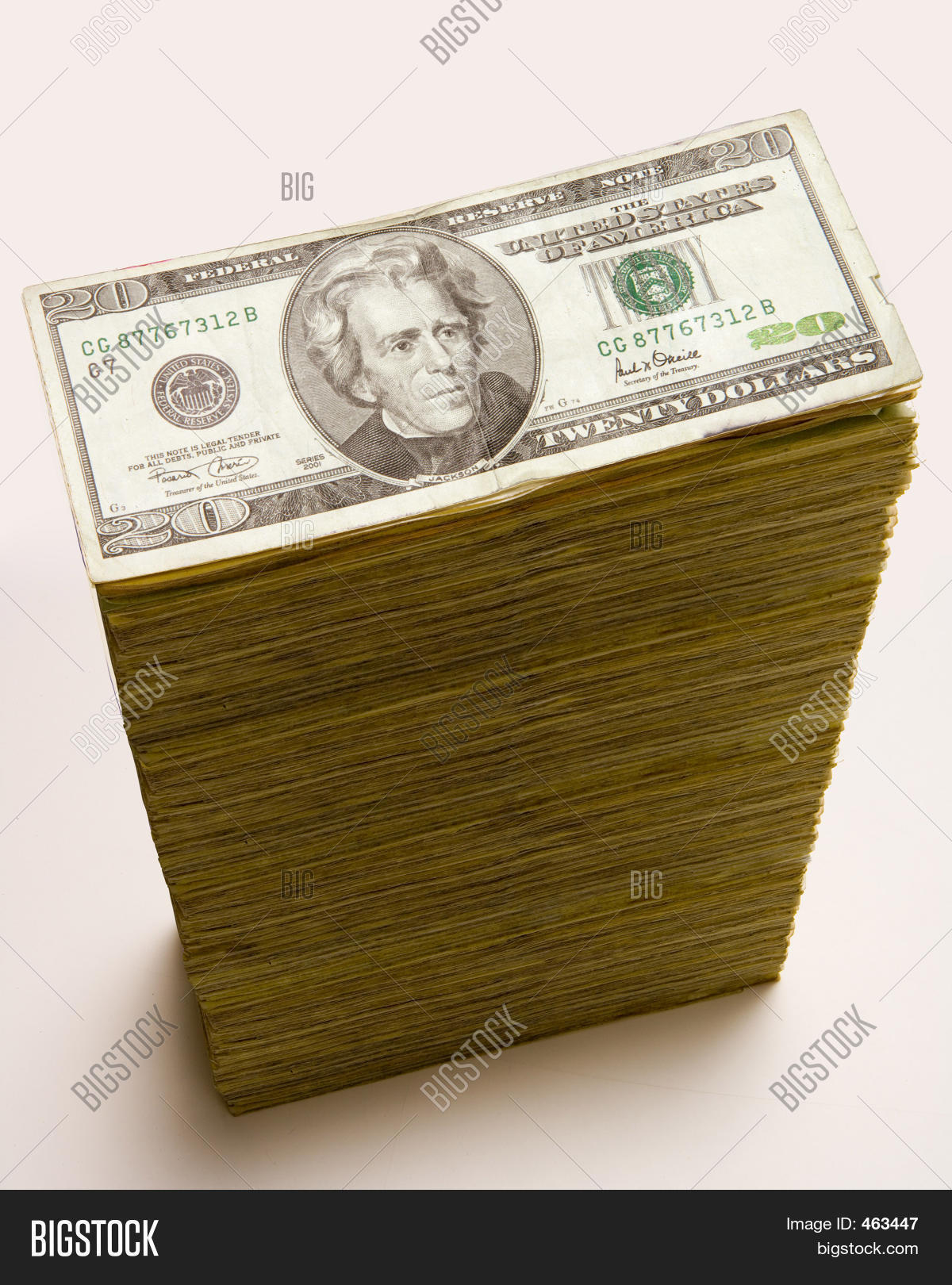 Cash Stack 20 Dollar Bills Image & Photo Bigstock