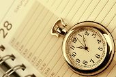 pic of watch  - Pocket watch on diary page - JPG 