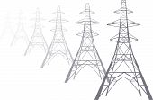 picture of grid  - Electricity pylons on the national grid fading into distance - JPG 